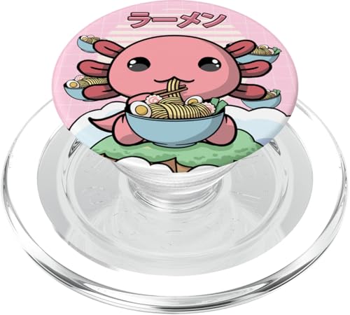 Kawaii Axolotl Ramen Nouilles Xolotl Japanese Aesthetic PopSockets PopGrip pour MagSafe