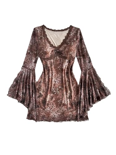 Floerns Women's Boho Western Mini Dress Floral Country...