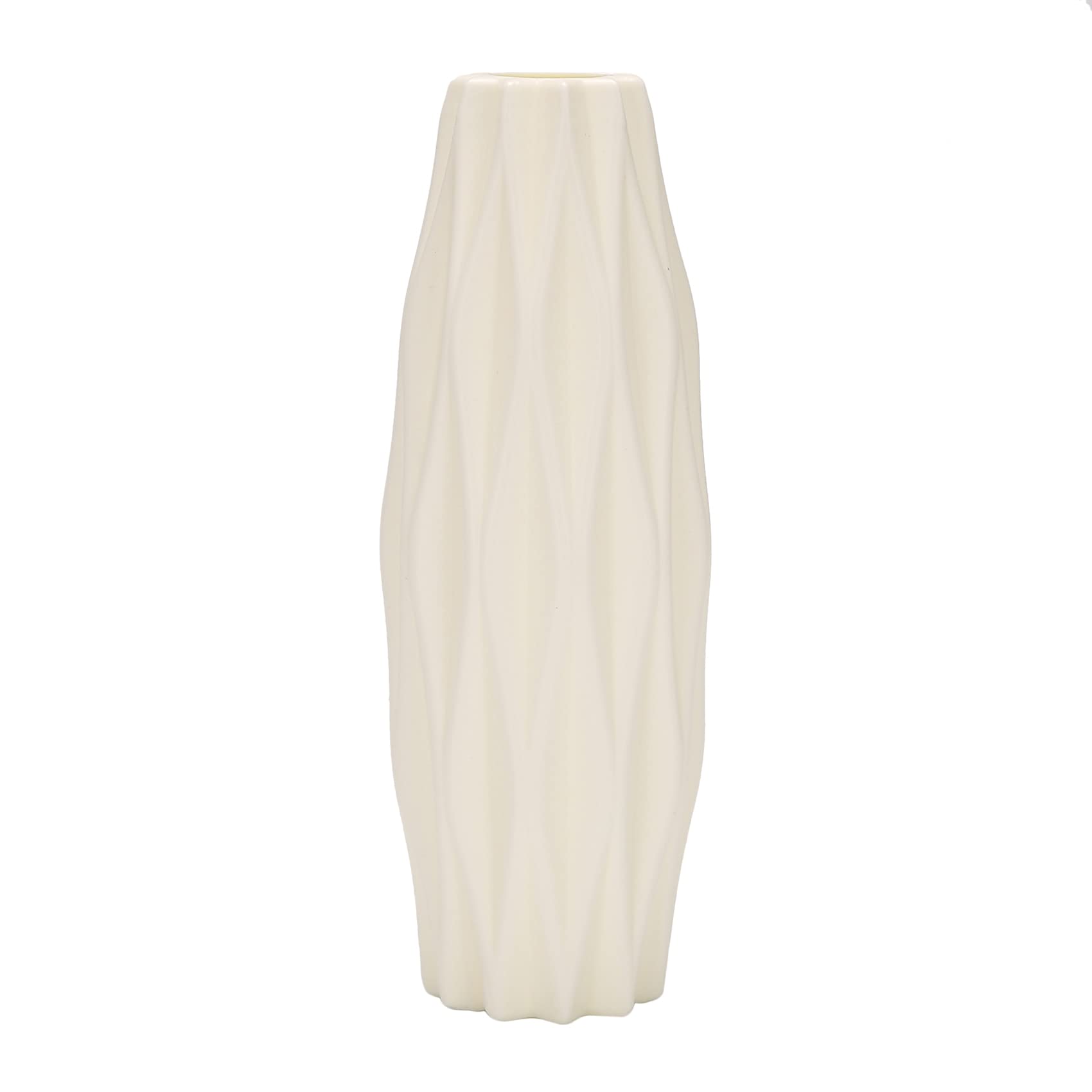 CTRLZS Flower Vase Decoration Home Plastic Vase White Imitation Ceramic Flower Basket Nordic Decoration Vases (White)