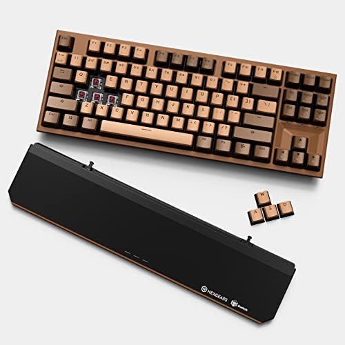 Hexgears X3 TKL 2.4ghz Wireless Mechanical Keyboard with Red Kailh Box Switches, Lava Chocolate Tenkeyless Compact Keyboard for Gaming, Typing, Ergonomic 87-Key Typewriter Keyboard with Wrist Rest