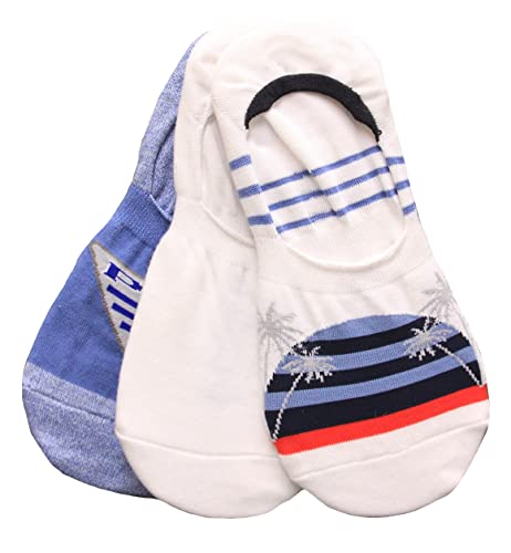 Columbia Women's Pfg Liner Socks 3 Pair, Blue W/Palm Trees, Women's 4-10 Size Shoe #TOP11