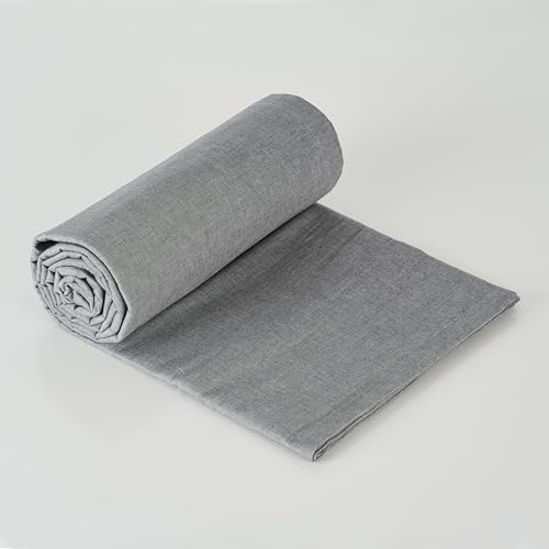 Image of 100% Pure Cotton 3 Layer Dohar, Single Bed Blanket Comforter, (60''X90'' / 152X230 CM), Uni Chambray, Skin Friendly Dohar, Color - Charcoal Grey