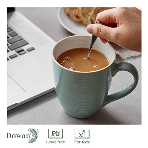 Dowan 17 Oz Large Coffee Mugs Set Of 4 - Ceramic Coffee Mugs With Large Handle, Thanksgiving Christmas Coffee Cups Gift For Hot Or Cold Drinks, Easy To Hold & Texture Design, White #TOP3