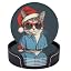 American Shorthair Cat Wearing a Christmas Hat