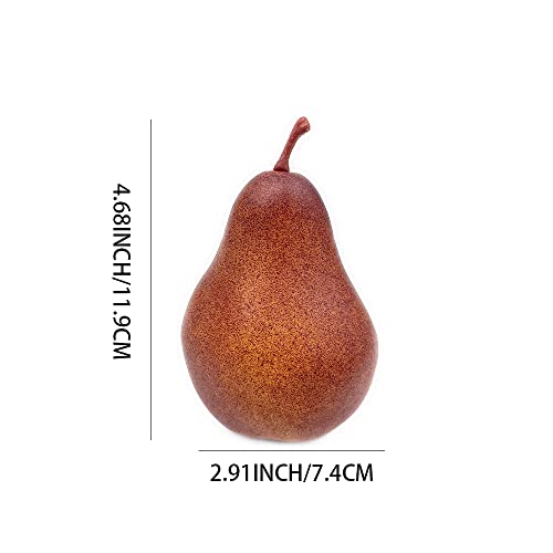 Wjboand 6Pcs Fake Brown Pear Artificial Lifelike Fake Fruits Decorative Kitchen Party Home Ornament House Table Faux Fruit Centerpieces Sketch Photography Prop #TOP5