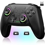 PC Controller Wireless, Gaming Controller PC mit Hall Joystick Trigger, Kein Drift und Dead Zones, PC Controller mit Programmierung Turbo, Bluetooth Gamepad Wireless kompatibel mit PC/Switch,Schwarz
