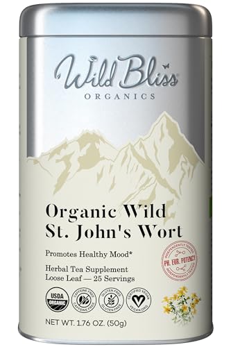 Wild Bliss Organic St Johns Wort Tea - Caffeine Free Mood Balance Support Herbal Tea - Pharmacopoeia...