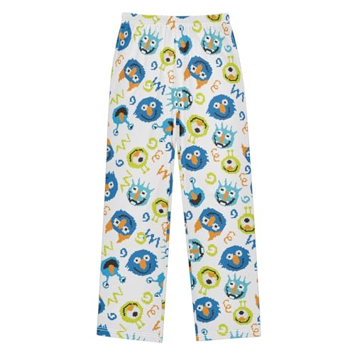 Boys' Pants Pixel Monster Cute Long Bottoms Jogger Pants Elastic Waist Trousers with Pockets S-XL