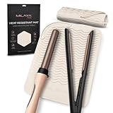Milaya Beauty Large Heat Resistant Mat for Hair Tools – Silicone Curling Iron Holder & Flat Iron Holder – Non-Slip Hot Tool Mat & Vanity Mat – Vanity Accessories for Women, Home, Salon, or Travel
