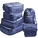 FONDUO Conjunto de organizador de equipaje, 7 unidades, organizador de viaje, organizador de viaje, organizador de ropa multifuncional, para guardar ropa (azul)