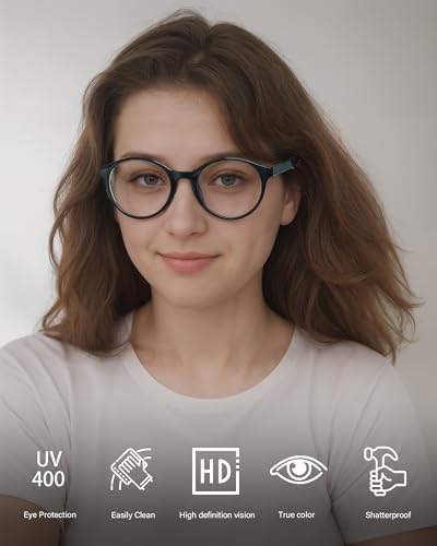 Image of ANRRI Retro Round Blue Light Blocking Glasses Women Men Computer Eyeglasses Anti Blue Light Glasses Anti Eyestrain for Gaming