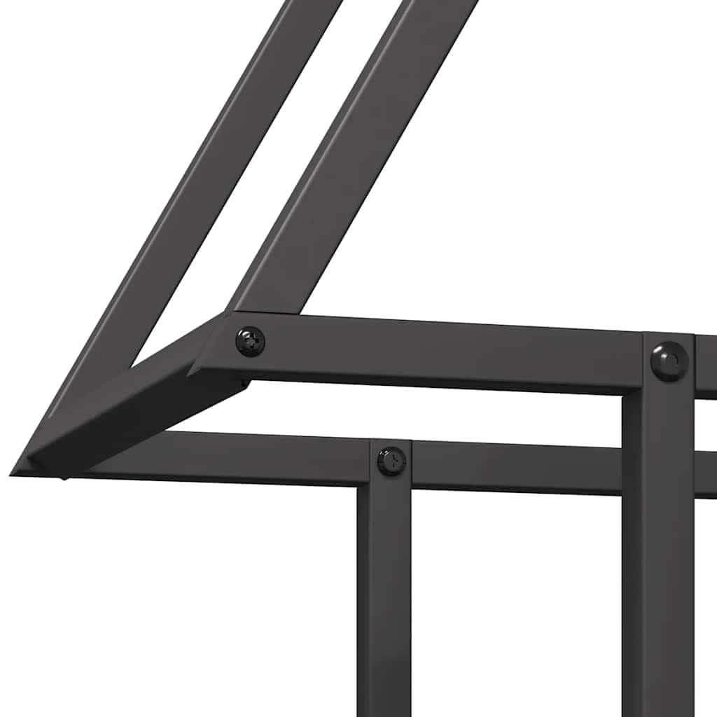 Brennholzregal Schwarz aus kaltgewalztem Stahl 50x25x60 cm, robuster Kaminholzhalter mit 100 kg Traglast, Holzregal für Garten, Terrasse, Wohnzimmer und Ofen