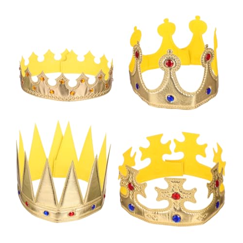 ORFOFE 4 Piezas Infantil Ligera para Cumpleaños Accesorios para Disfraz Diadema de Rey Brillante y Portátil