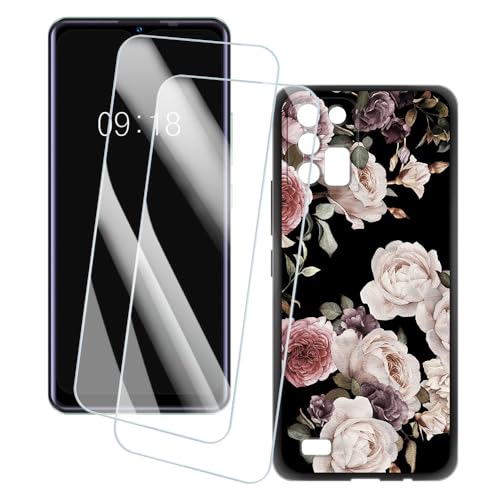 OAGELIM 2�Z�b�g �X�N���[���v���e�N�^�[ + �P�[�X Oukitel C25 (6.52 �C���`) �Ƃ̌݊������� �A�[�e�B�X�e�B�b�N�J�X�^���v�����g�J�o�[�Ƌ����K���X�t�B���� �X�N���b�`�h�~ (��)