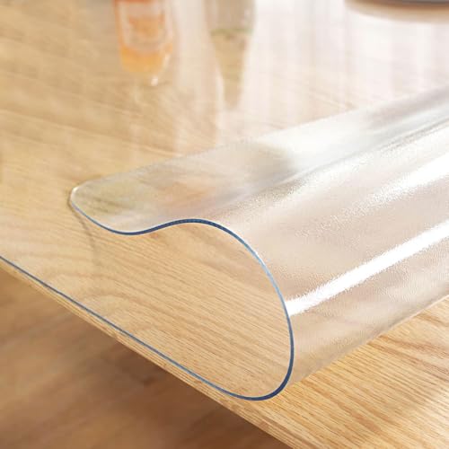 Image of LovePads Frosted Desk Mat 30 x 60 Inch, 1.5mm Thick Frosted Table Protector, Waterproof Plastic Table Cover Protector, PVC Desk Protector Mat, Vinyl Desk Cover for Desktop, Coffee & Dining Tables