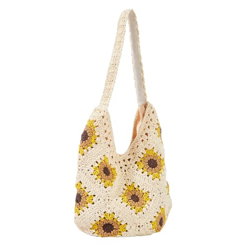 Hand-woven Soft Large Straw Shoulder Bag Retro Boho Tote Bags Summer Beach Bag Rattan Handbag