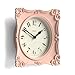 JONES CLOCKS® Rialto Wall Clock | Ornate Vintage Style Square Clock | 10 inch | Pink | Ideal for The Living Room or Bedroom