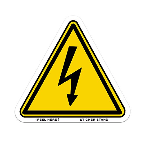 High Voltage Lightning Bolt Sign Business Safety Sticker (Wa