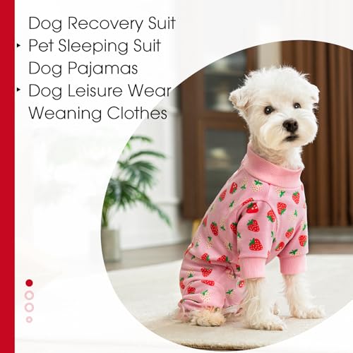 Image of Dog Surgery Recovery Suit for Small Dogs, 4-Legged Dog Onesie After Surgery with Back Snaps, Breathable Cotton Spay and Neuter Bodysuit for Female and Male Dogs