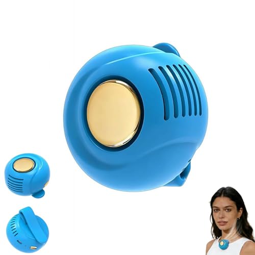 Mini ventilador eléctrico silencioso portátil sin aspas, ventilador de clip para camisa y cintura, mini ventilador sin aspas, ventilador ajustable de 3 velocidades, para senderismo, viajes y oficina