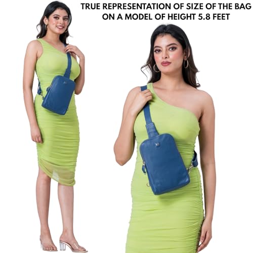 Wise Owl Accessories Real Leather Travel Sling Bag for Women Men Front Chest Crossbody Purse with Credit Card Slots2