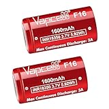 Itexkun F16 3.7V INR 18350 1600mAh 3A Flat top Rechargeable Battery (Pack of 2)