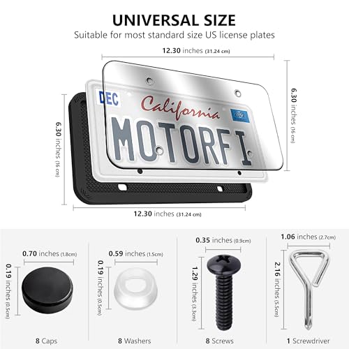 Marcos de matrícula de silicona impermeables con cubiertas protectoras para coche 3