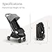 UPPAbaby Minu V3 Travel Stroller - Lightweight + Compact Design - One-Hand Fold + Unfold - from Birth + Overhead Compatible - Greyson (Charcoal Mélange/Carbon Frame/Saddle Leather)