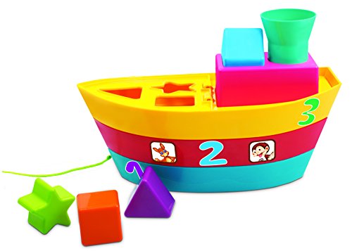Image of Giggles Nico The Giraffe, Yellow & Giggles Stack a Boat, Multi Color