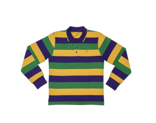 Mardi Gras Rugby Toddler Long Sleeve Polo Shirt
