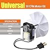SM550 Universal Bathroom Vent Fan Motor Replacement Kit (50 CFM, 3000 RPM, 120V), Quiet Exhaust Fan Motor (Fits Nutone, Broan, Uppco, Sears 569 & More)