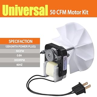SM550 Universal Bathroom Vent Fan Motor Replacement Kit (50 CFM, 3000 RPM, 120V), Quiet Exhaust Fan Motor (Fits Nutone, Broan, Uppco, Sears 569 & More)