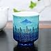 Kutani Yaki(ware) Japanese Yunomi Tea Cup Mountain Ranges