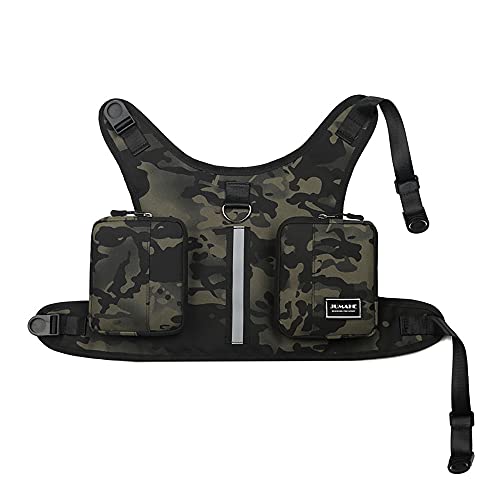 NC Hunde-Satteltaschen, strapazierfähige Hundegeschirr-Rucksack mit reflektierendem Band, für Reisen, Camping, Wandern, mittelgroße und große Hunde (M, Camouflage)