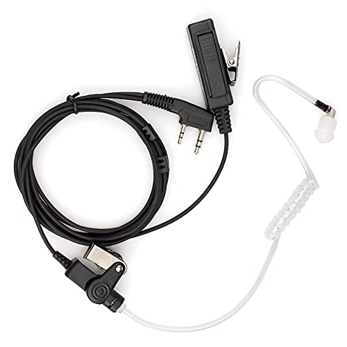 Retevis Funkgerät Headset 2 Pin Kompatibel RT24 RT27 RT22 RT28 BF-88E BF-888S Kenwood TK-3401D TYT Walkie Talkies Kopfhörer, Security Ohrhörer, Schallschlauch Headset (1 STK.)