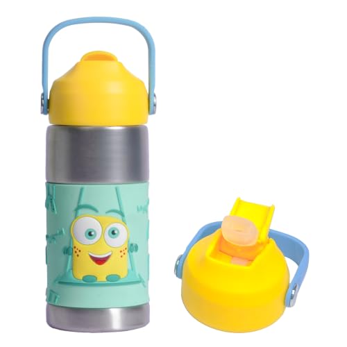 Image of Rabitat Insulated Water Bottle | Stainless Steel Kids 410ml | 20 Hours Hot & Cold | School Bottle for Boys & Girls | Leakproof, BPA Free, Food Grade SS304 | 2 Year Warranty | Mad Eye