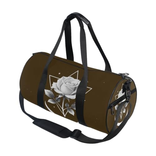 Bolsa de deporte redonda con diseño de luna creciente y bolsillo interior