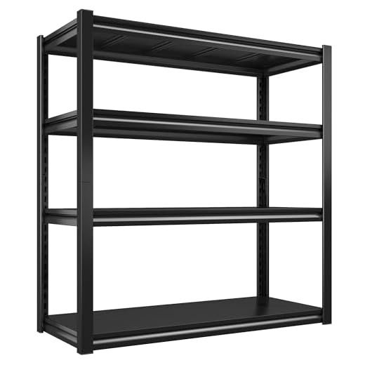Raybee Garage Shelving Heavy Duty, 40" Wide Garage Storage Shevles Heavy Duty Shelving, Adjustable 4 Tier Metal Shelving, Garage Shelves Heavy Duty Shelves, Industrial Storage Rack, 40" W x19 D x57 H