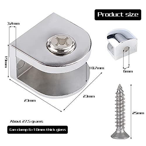 Pack of 12 Glass Clamp Adjustable Glass Holder, Strong Zinc Alloy Clamp Holder, Adjustable Glass Divider - Image 2