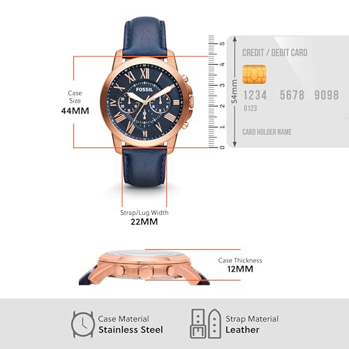 Image of Fossil Men's Watch, Grant Quartz Stainless Steel Chronograph Watch for Men