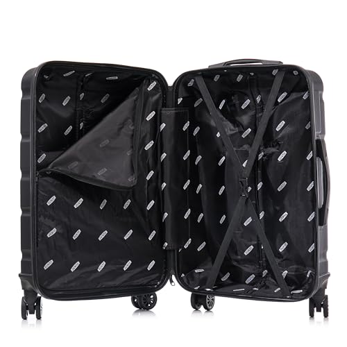 Image of DUKAP SENSE 24-Inch Medium Hardside Spinner Luggage Durable Zippered Black