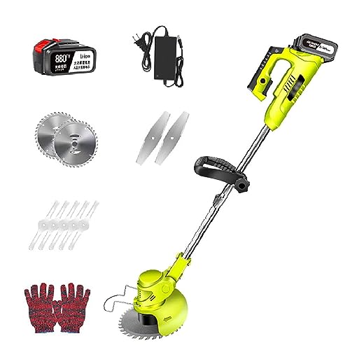 BebeXi cortacésped Gasolina cortabordes Cortacésped eléctrico, Longitud retráctil con desbrozadora rotativa Principal 36V/14000mA Cortacésped de Empuje inalámbrico