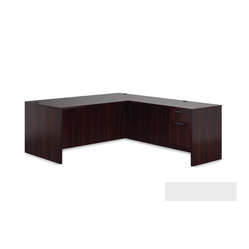 G O F Double 2 Person Workstation Cubicle (10'D x 6.5'W x 4'H) / Office Partition, Room Divider (Desk Only, Mahogany)