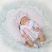 42Cm Baby Doll Réincarné, Poupée en Vinyle Souple en Silicone Lifelike Nurturing Poupées, Yeux Bruns, pour Enfants Anniversaire Cadeaux De Noël,B
