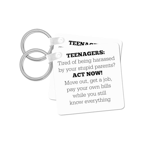 3dRose, Teenagers tired of being harassed your stupid parents, set of 2 Key Chains