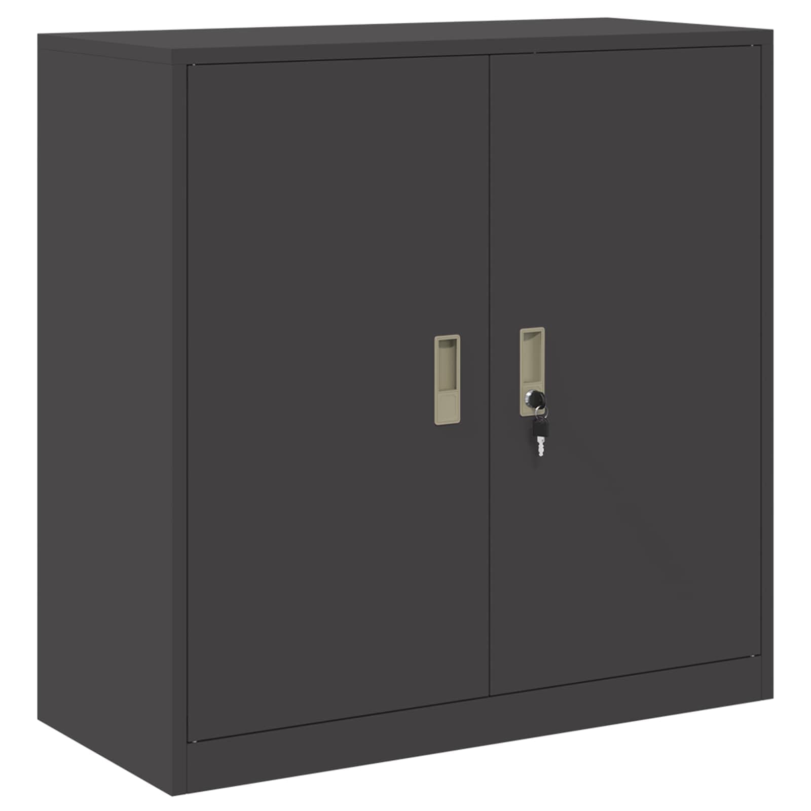 Armadio portaoggetti, nero, 90 x 40 x 90 cm, in acciaio