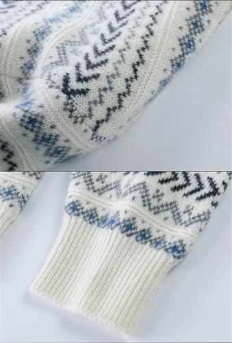 Men Wool Thicken Sweater Winter Long Sleeve Mockneck Striped Warm Solid Wool Pullovers3