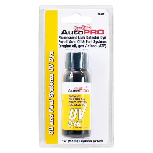 A/C Pro Certified Auto Pro Oil and Fuel System UV Dye Leak Detection for Cars & Trucks & More, 1 Oz, 374CS, Universal