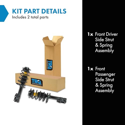 Image of TRQ Front Strut and Spring Assembly Set 2 Piece | For 2004-2012 Chevrolet Malibu 05-10 Pontiac G6 07-09 Saturn Aura