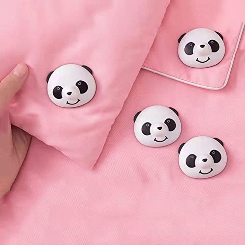 8 Pcs/Set Panda Quilt Fixing Buckles Quilt Holder Clips Non-Slip Quilt Cover Clips Duvet Pins Reusable Bed Sheet Clips Panda Quilt Cover Clips Duvet Fastener Clips
